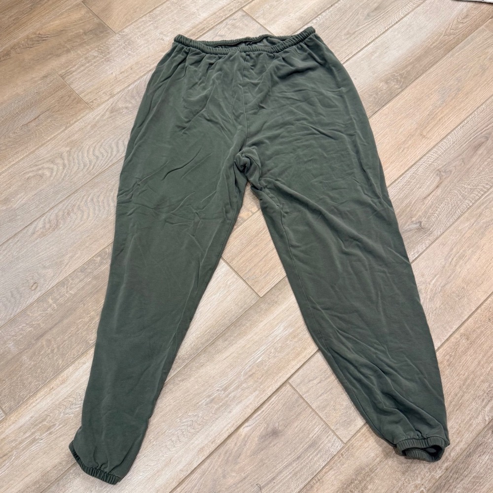OFFLINE by Aerie Olive Green Fleece Jogger Sweatpants Medium Long M Long